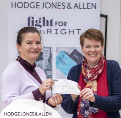 Hodge Jones and Allen make a generous donation